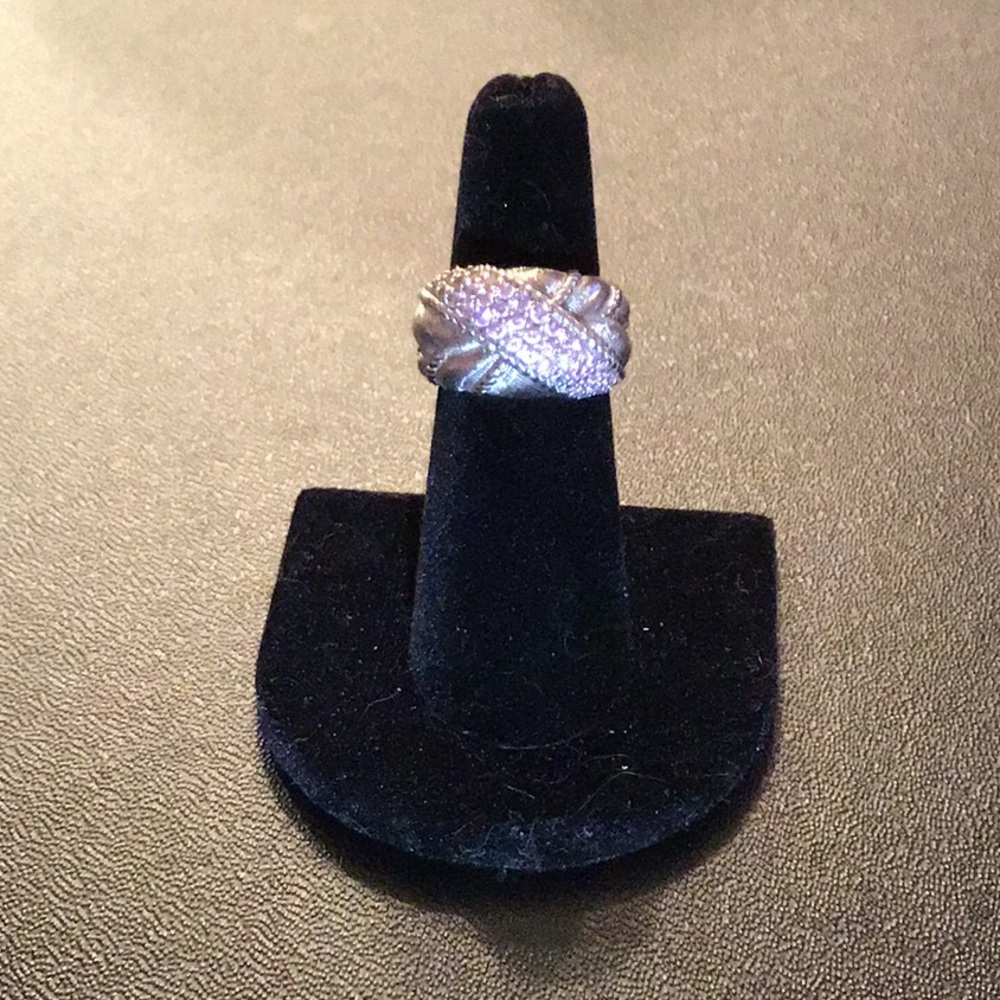 JUDITH RIPKA PINK DIAMONIQUE DOME RING IN 925 STERLING SILVER